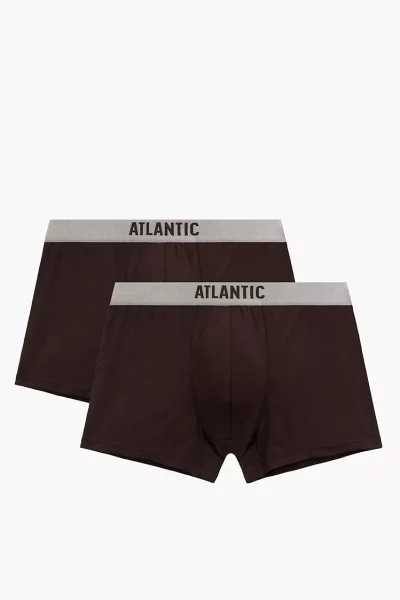 2 PACK boxerky 2MH-1203 - pima bavlna - Hnědá