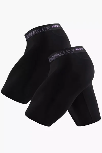 2 PACK boxerky 2MH-1184 - dlouhá nohavička - Černá