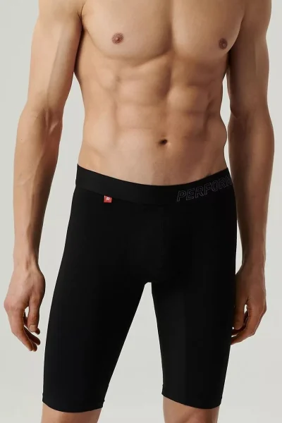 2 PACK boxerky 2MH-1184 - dlouhá nohavička - Černá