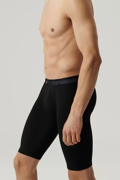 2 PACK boxerky 2MH-1184 - dlouhá nohavička - Černá