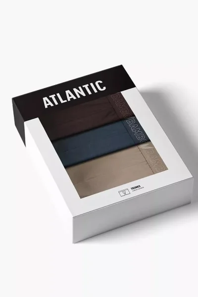 3 PACK boxerky 3MH-231 - bambus - Vínově-červená