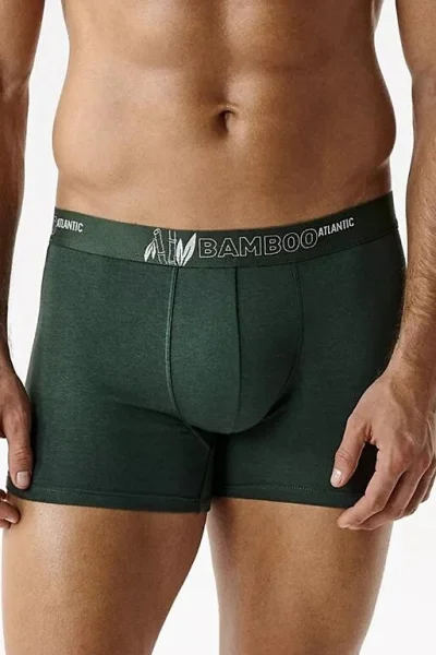 3 PACK boxerky 3MH-231 - bambus - Zeleno-barevná