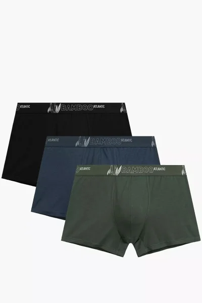 3 PACK boxerky 3MH-231 - bambus - Zeleno-barevná