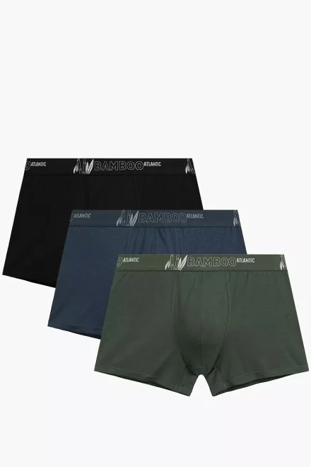 3 PACK boxerky 3MH-231 - bambus - Zeleno-barevná