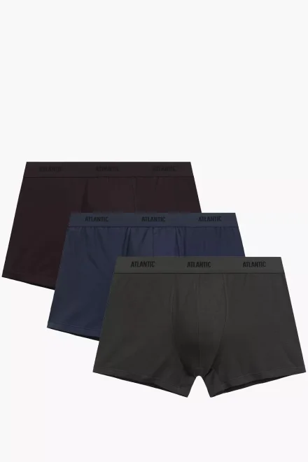 3 PACK boxerky 3MH-0111 - bavlna - Hnědo-modrá