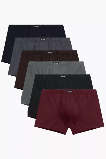 6 PACK boxerky 6SMH-001 - bavlna - Vínově-červená