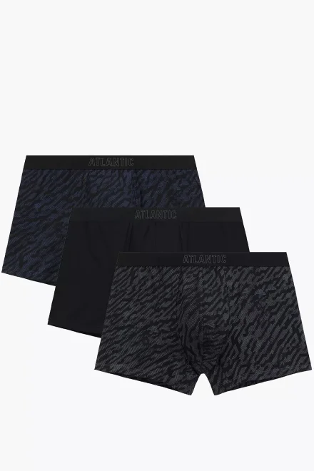 3 PACK boxerky 3MH-239 - krátká nohavička - Tmavě modrá