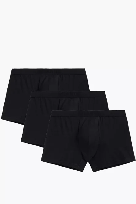 3 PACK boxerky 3BMH-016 - bambus - Černá