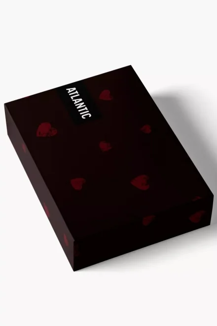 2 PACK boxerky 2GMH-032 - srdíčka - Černo-červená
