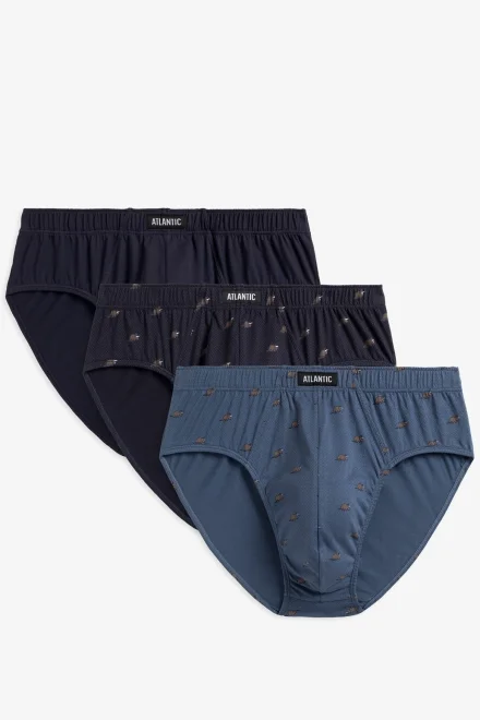 3 PACK slipy 3MP-167 - Tmavě modrá