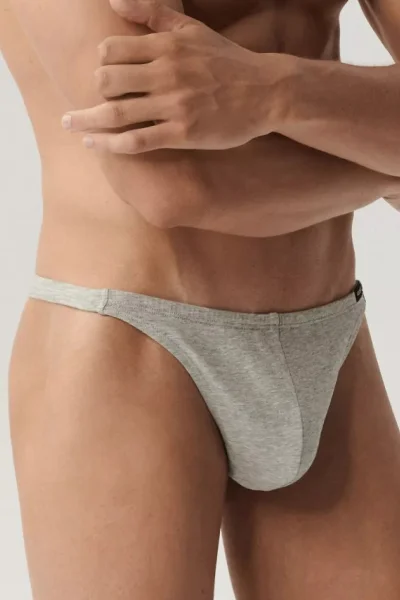 3 PACK tanga 3BMP-253 - Černo-šedá