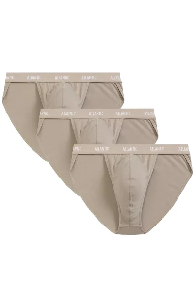3 PACK slipy 3BMP-1582 - střih tanga - Béžová