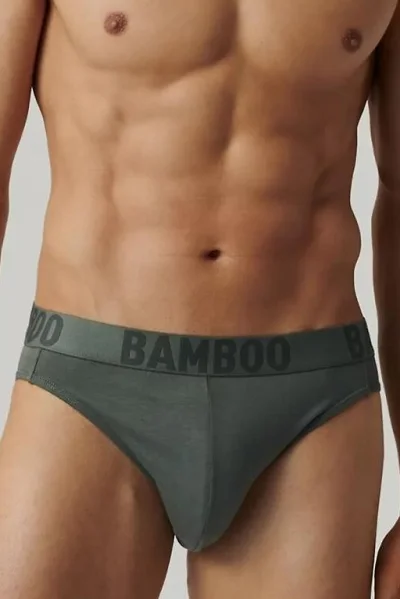 3 PACK slipy 3MP-199 - bambus - Khaki