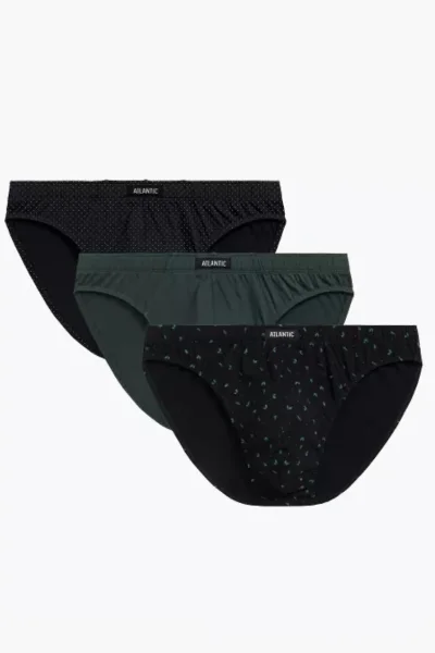 3 PACK slipy 3MP-178 - Černo-šedá
