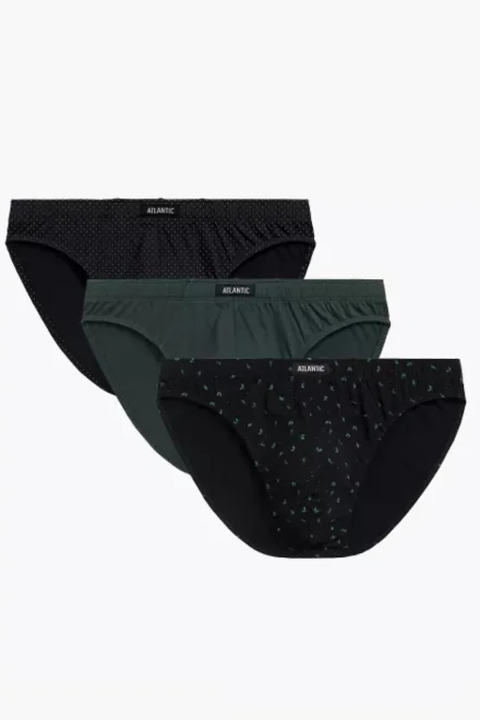 3 PACK slipy 3MP-178 - Černo-šedá