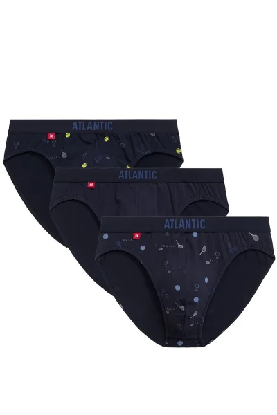 3PACK slipy 3MP-171 - tenis - Tmavě modrá