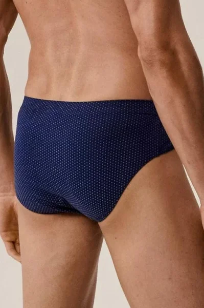 3 PACK slipy 3MP-202 - bavlna - Tmavěmodrá-modrá