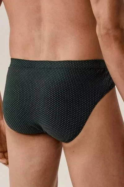 3 PACK slipy 3MP-202 - bavlna - Šedo-červená