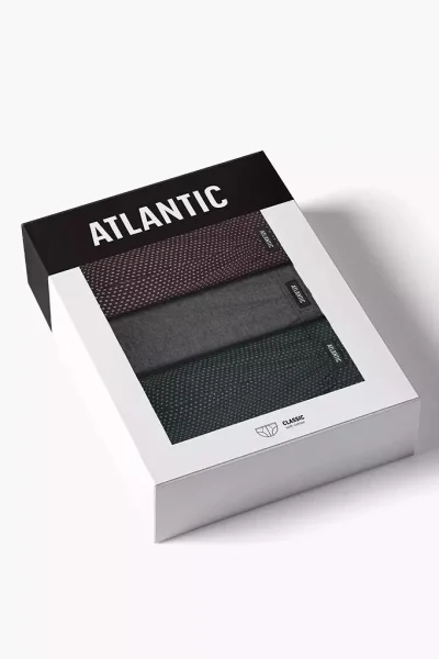 3 PACK slipy 3MP-202 - bavlna - Šedo-červená