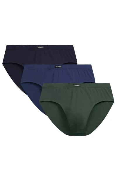 3 PACK slipy 3MP-129 - bavlna - Tmavěmodrá-modrá