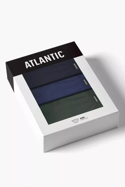 3 PACK slipy 3MP-129 - bavlna - Tmavěmodrá-modrá