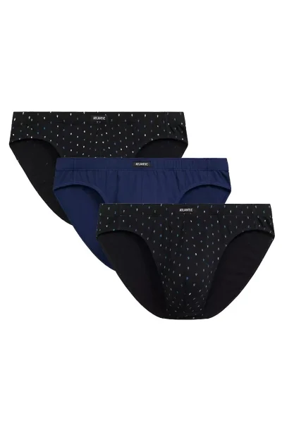 3 PACK slipy 3MP-204 - bavlna - Černo-modrá