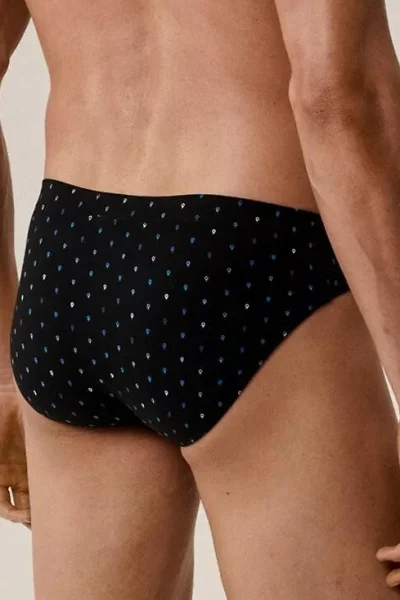 3 PACK slipy 3MP-204 - bavlna - Černo-modrá