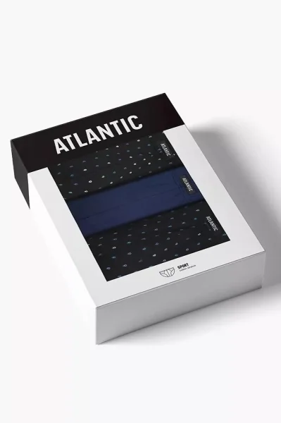 3 PACK slipy 3MP-204 - bavlna - Černo-modrá