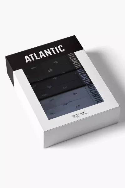 3 PACK slipy 3MP-210 - Černo-modrá