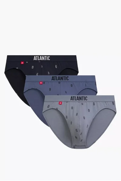 3 PACK slipy 3MP-210 - Šedo-modrá