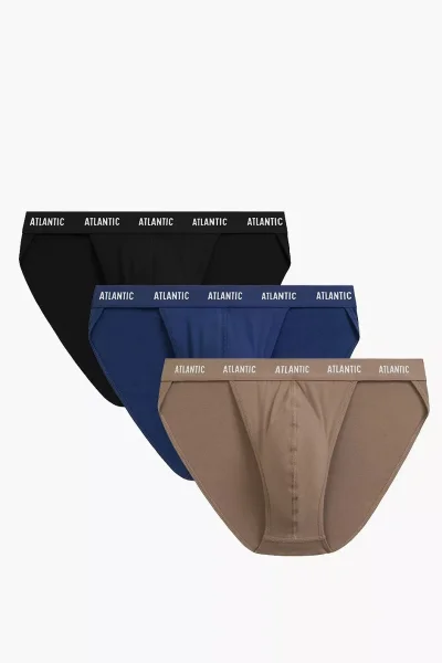 3 PACK slipy 3MP-1576/26 - střih tanga - Světle modrá