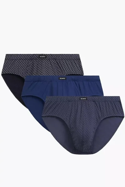 3 PACK slipy 3MP-214 - Tmavěmodrá-modrá