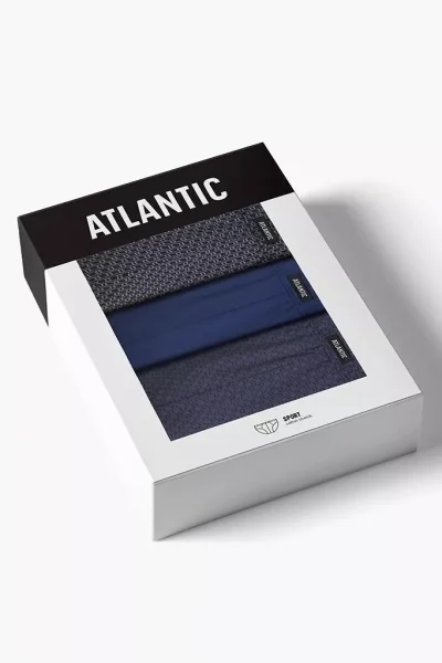 3 PACK slipy 3MP-214 - Tmavěmodrá-modrá