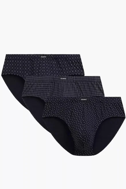 3 PACK slipy 3MP-218 - Tmavě modrá