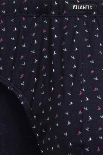 3 PACK slipy 3MP-215 - lodičky - Tmavěmodrá-modrá