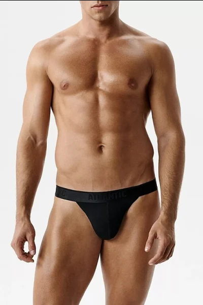 2 PACK slipy 2MP-1591 - střih tanga - Černá