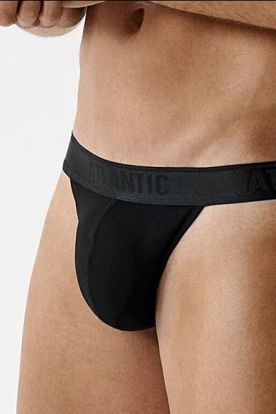 2 PACK slipy 2MP-1591 - střih tanga - Černá