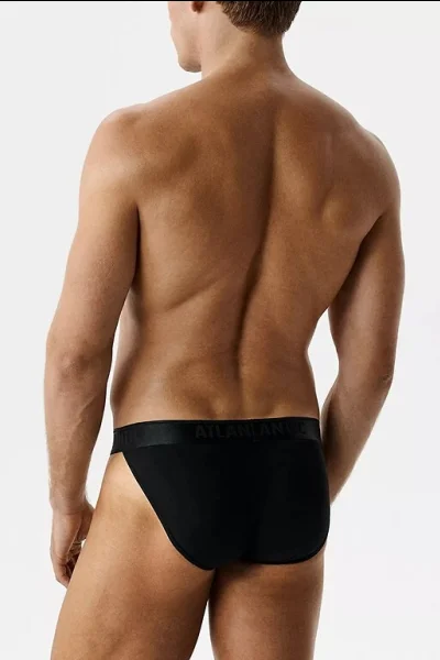 2 PACK slipy 2MP-1591 - střih tanga - Černá