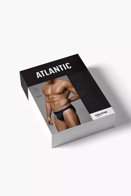 2 PACK slipy 2MP-1591 - střih tanga - Černá