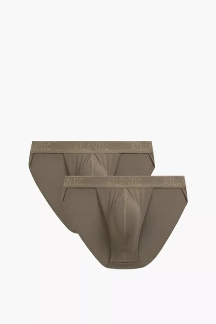 2 PACK slipy 2MP-1591 - střih tanga - Tmavě béžová