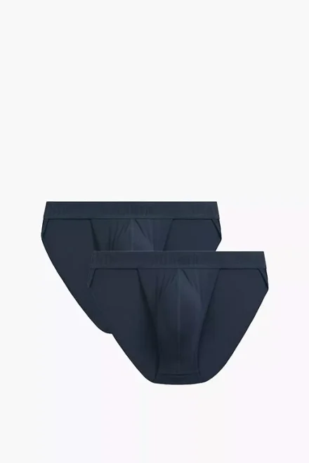 2 PACK slipy 2MP-1591 - střih tanga - Tmavě modrá
