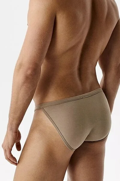 2 PACK slipy 2MP-1587 - střih tanga - Béžová