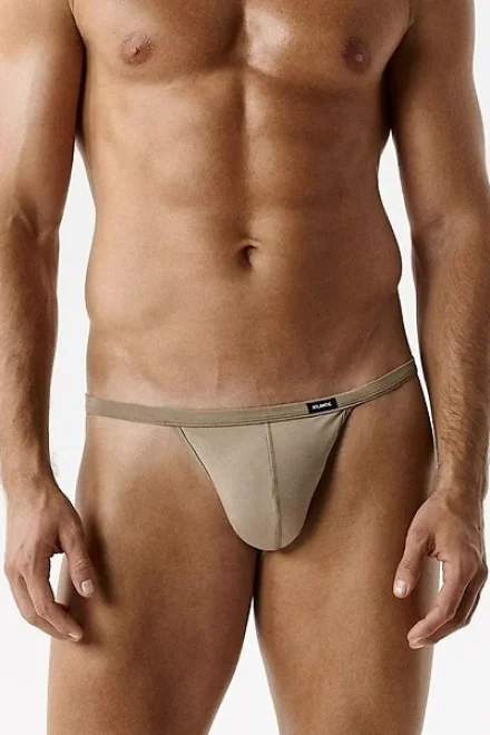 2 PACK slipy 2MP-1587 - střih tanga - Béžová