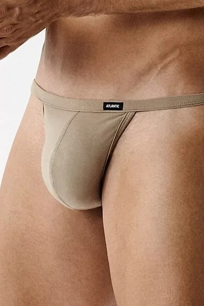 2 PACK slipy 2MP-1587 - střih tanga - Béžová