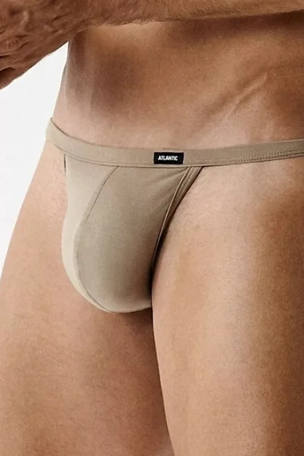 2 PACK slipy 2MP-1587 - střih tanga - Béžová