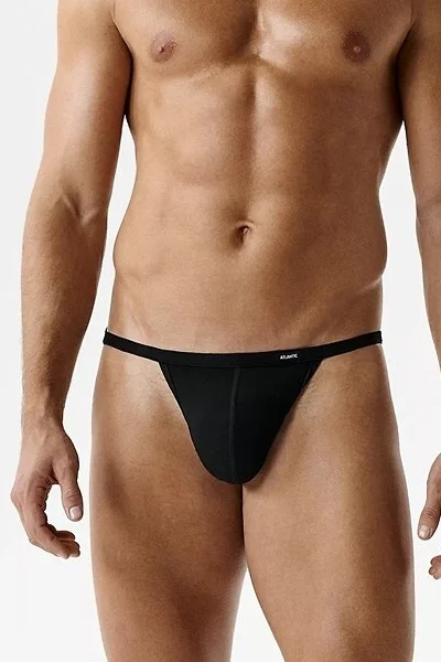 2 PACK slipy 2MP-1587 - střih tanga - Černá