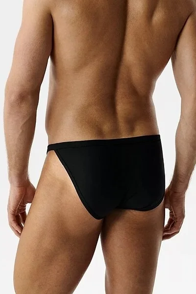 2 PACK slipy 2MP-1587 - střih tanga - Černá