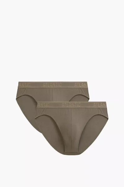 2 PACK slipy 2MP-1590 - micromodal - Tmavě béžová