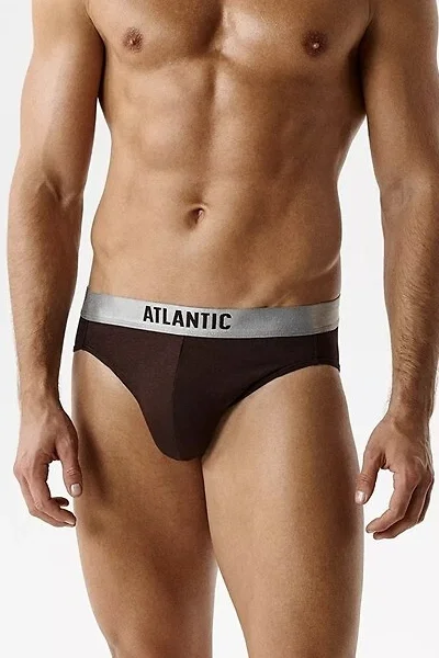 2 PACK slipy 2MP-1589 - pima bavlna - Hnědá