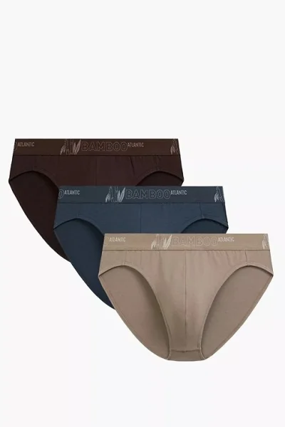 3 PACK slipy 3MP-213 - bambus - Béžová